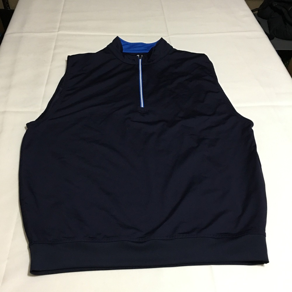 FootJoy Vest Mens Large Navy Blue Quarter Zip Performance Golf Pullover